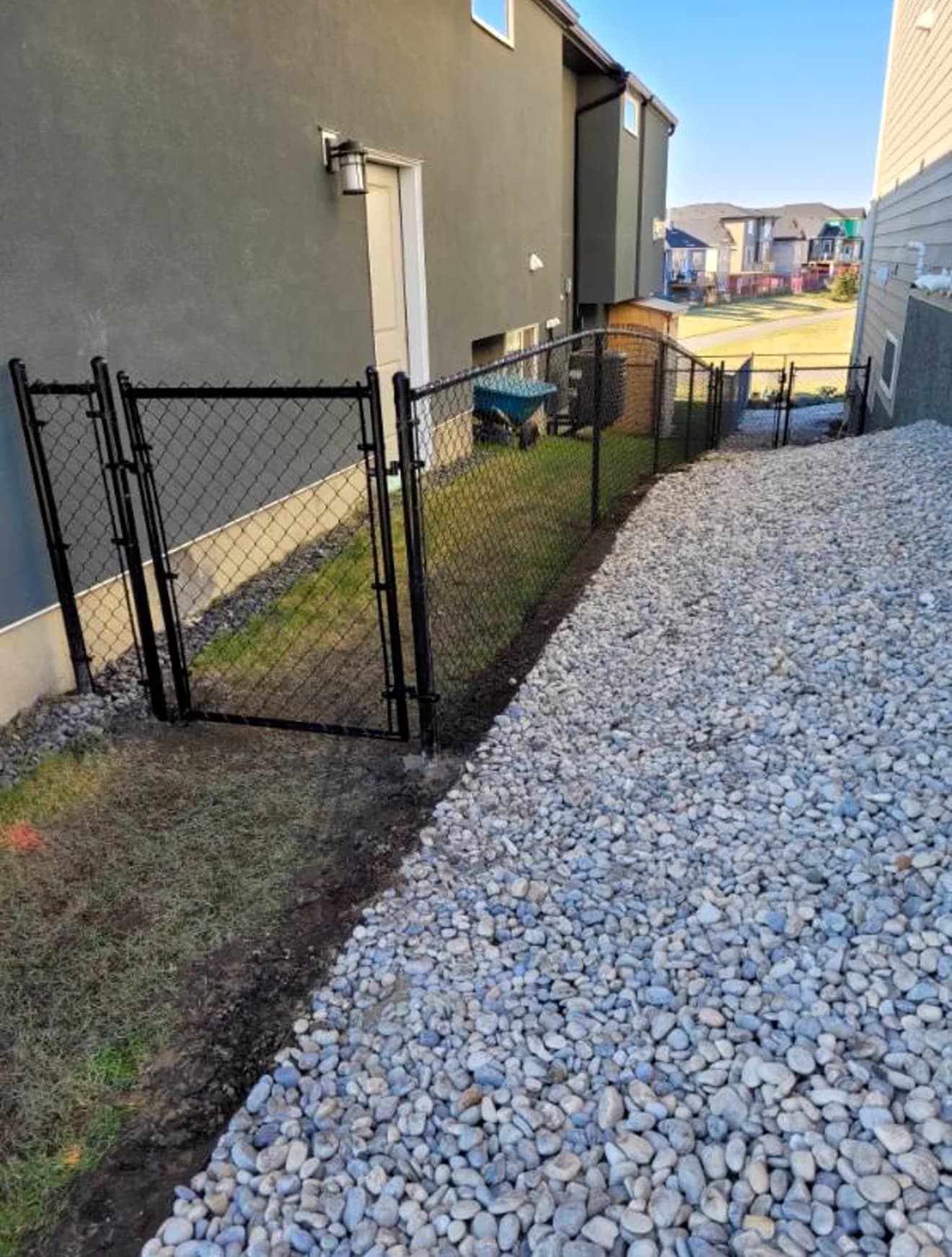 Chain Link Fences install by A Class Fencing in Calgary