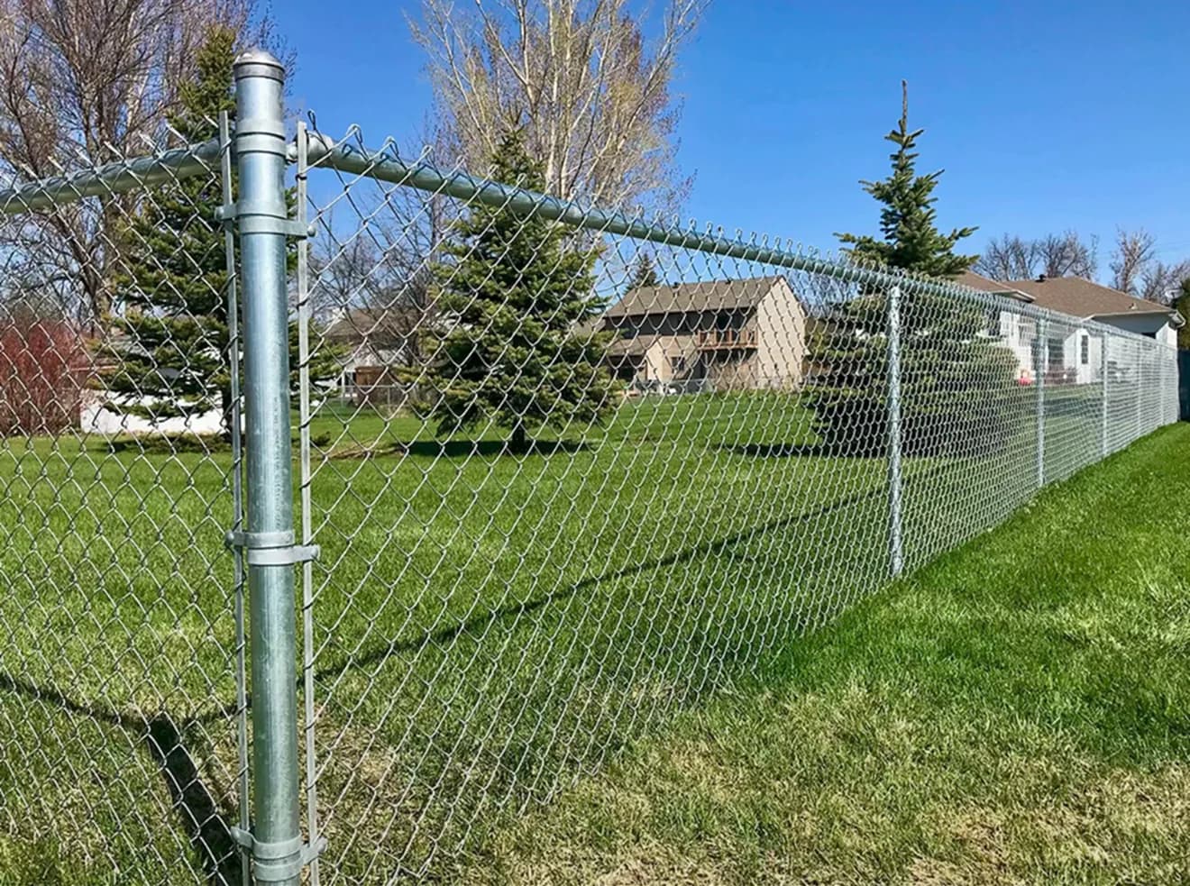 Chain Link Fences install by A Class Fencing in Calgary