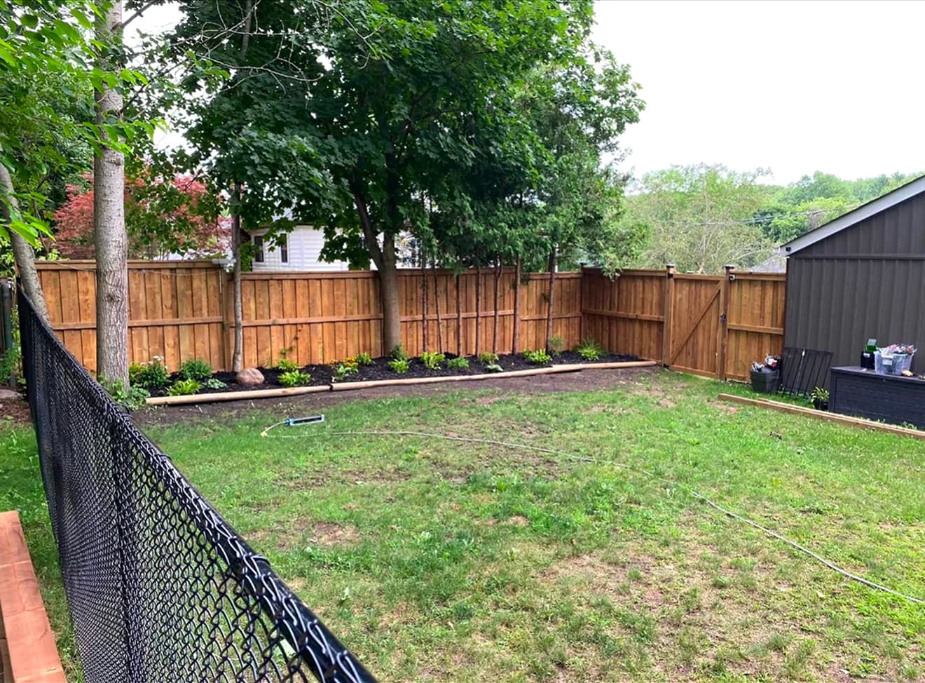 Wood Fences install by A Class Fencing in Calgary