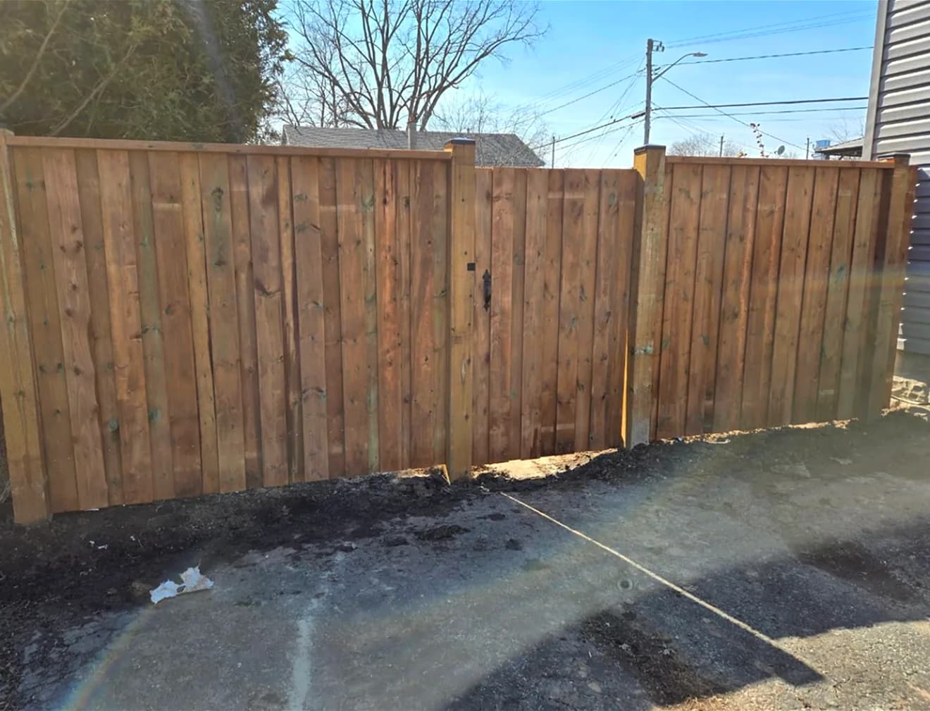 Wood Fences install by A Class Fencing in Calgary