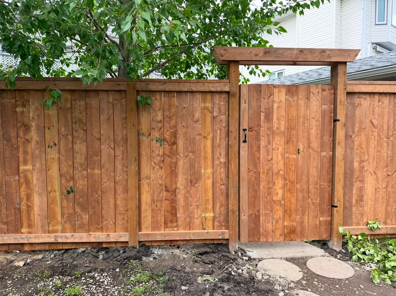Wood Fences install by A Class Fencing in Calgary