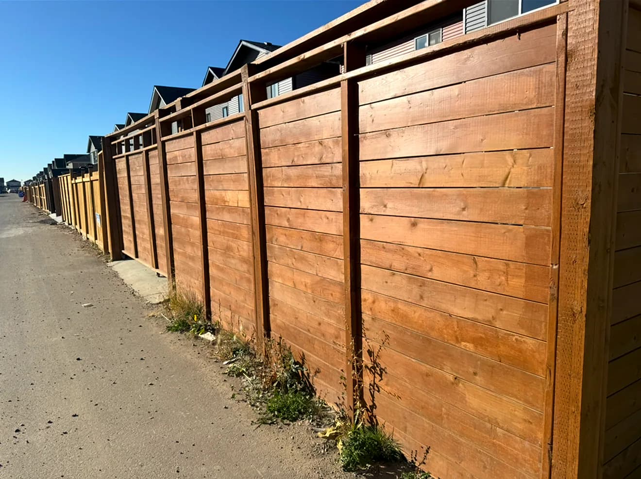 Wood Fences install by A Class Fencing in Calgary
