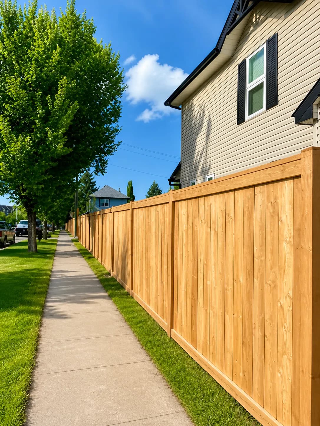 Wood Fences install by A Class Fencing in Calgary